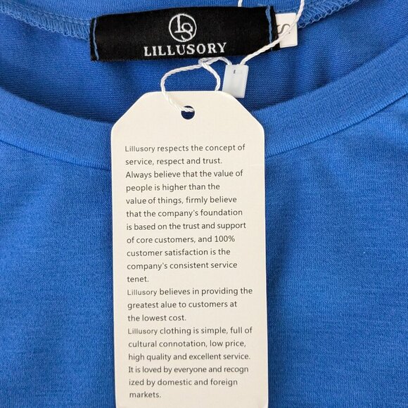 LILLUSORY Royal Blue Sleeveless Stretchy Knit Short Pencil Dress w Wrap; Size S - Picture 4 of 5